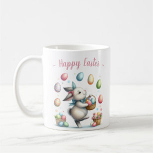 Watercolor Bunny Påskägg Hunt - Pastel Vår Kaffemugg