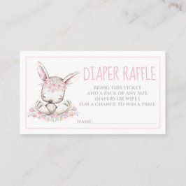 Watercolor Bunny Rabbit Girl Diaper Raffle Biljett