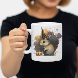 Watercolor Bunny Rabbit Halloween Kaffemugg