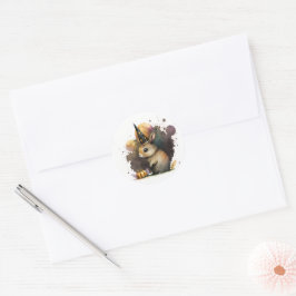 Watercolor Bunny Rabbit Halloween Runt Klistermärke