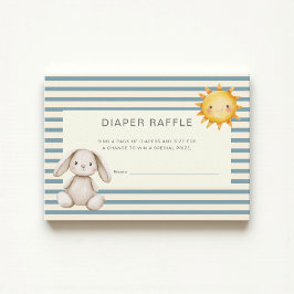 Watercolor Bunny Son Baby Shower Diaper Raffle Tilläggskort