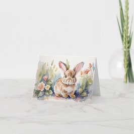 Watercolor Bunny Tack Kort