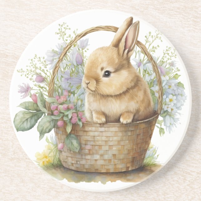 Watercolor Bunny Underlägg (Framsidan)