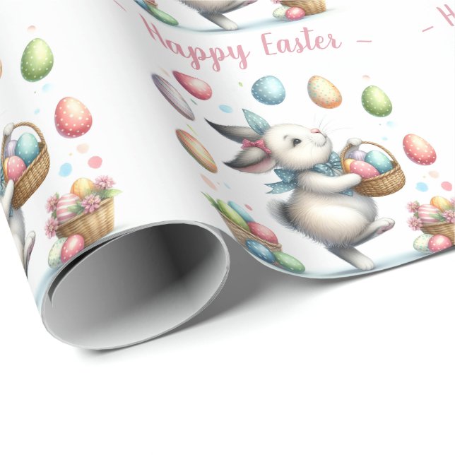 Watercolor Bunnys Glatta Påskägg Hunt Presentpapper (Rullad Hörn)