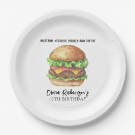 Watercolor Burger Party Birthday