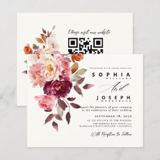 watercolor Burgundy Bouquet Floral Wedding