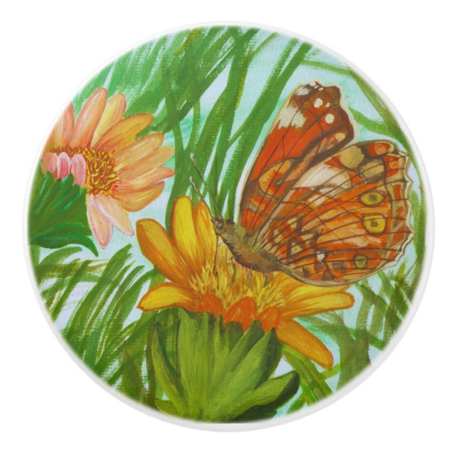 Watercolor Butterfly flower garden Knopp (Framsidan)