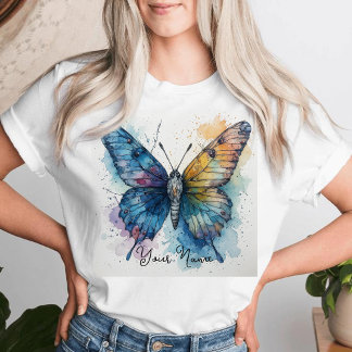 Watercolor Butterfly Nature Art Personalized T Shirt