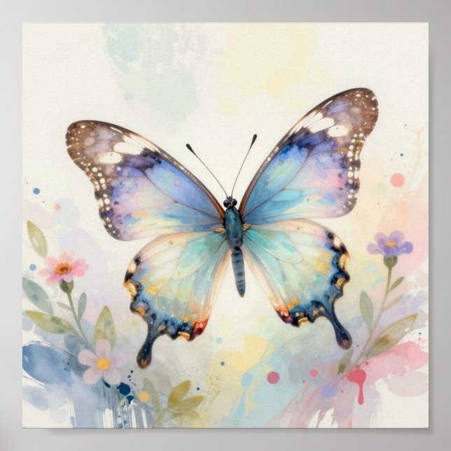 Watercolor Butterfly Poster (Framsidan)