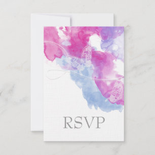 Watercolor Butterfly Raspberry Bliss OSA Kort