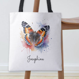 Watercolor Butterfly Red Admiral Custom Name  Tygkasse