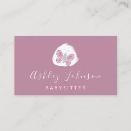 Watercolor Butterfly Söt Rosa Babyvalls Simple Visitkort