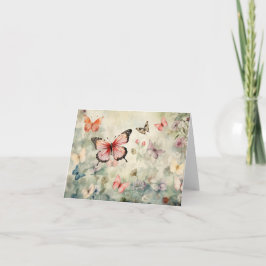 Watercolor Butterfly Stationery - tack för dina ko Kort