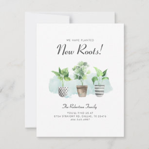Watercolor Cacti Planted New Roots Flyttat Flytta Meddelande