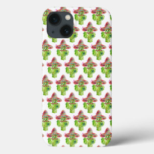 Watercolor Cactus Art Mustache Hat Öga Roligt