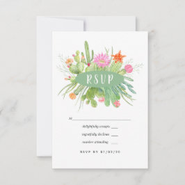 Watercolor Cactus Bröllop OSA Kort