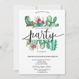 Watercolor Cactus Dots, Förlovning Inbjudningar