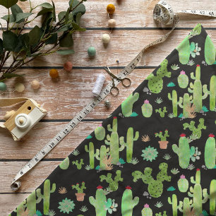 Watercolor Cactus Fabric Tyg