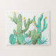 Watercolor Cactus Garden Cacti Desert Southwest Pussel (Horisontell)