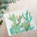 Watercolor Cactus Garden Cacti Desert Southwest Pussel<br><div class="desc">Den här designen kan vara personlig genom att klicka på anpassningsknappen och ändra färg, lägga till namn, initialer eller ord som du vill ha. Kontakta mig på colorflowcreations@gmail.com om du vill ha den här designen på en annan produkt. Köp min ursprungliga abstrakt-akrylmålning för försäljning på www.etsy.com/shop/colorflowart. Se mer av mina...</div>