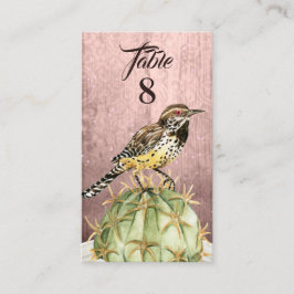 Watercolor Cactus med Wren Bird Bröllop Placeringskort