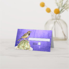 Watercolor Cactus med Wren Bird Bröllop Placeringskort