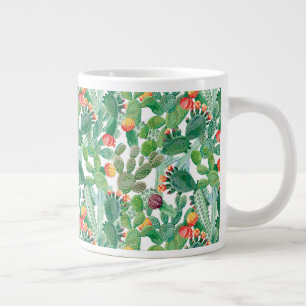 Watercolor Cactus Mönster Jumbo Mugg