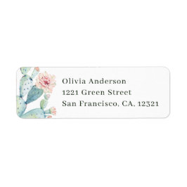 Watercolor Cactus Return Address | Desert Wedding Returadress Etikett