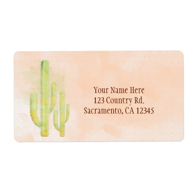 Watercolor Cactus Simple Southwest Favor Fraktsedel (Framsidan)