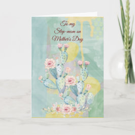 Watercolor Cactus Steg-mamma Kort