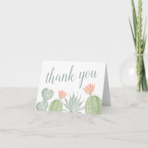 Watercolor Cactus tackkort