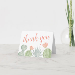 Watercolor Cactus tackkort