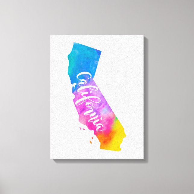 Watercolor California Canvastryck (Framsida)