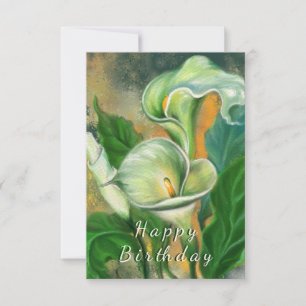 Watercolor Calla Lily Flowers Birthday Card