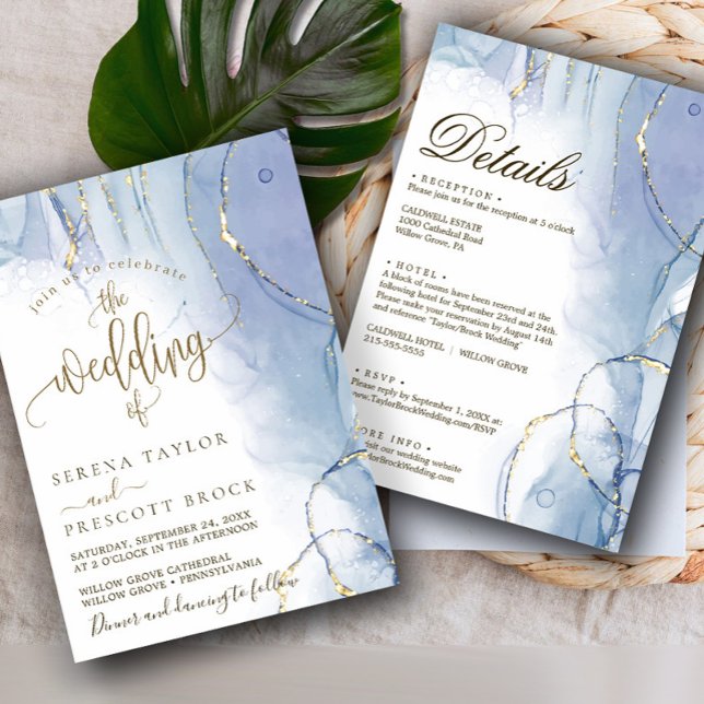 Watercolor Calligraphy Bröllop Inbjudningar (Skapare uppladdad)