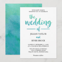 Watercolor Calligraphy Destination Beach Wedding