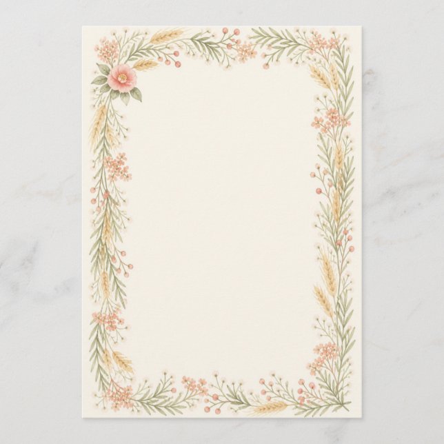 Watercolor Camellia Wedding Program  (Framsida)
