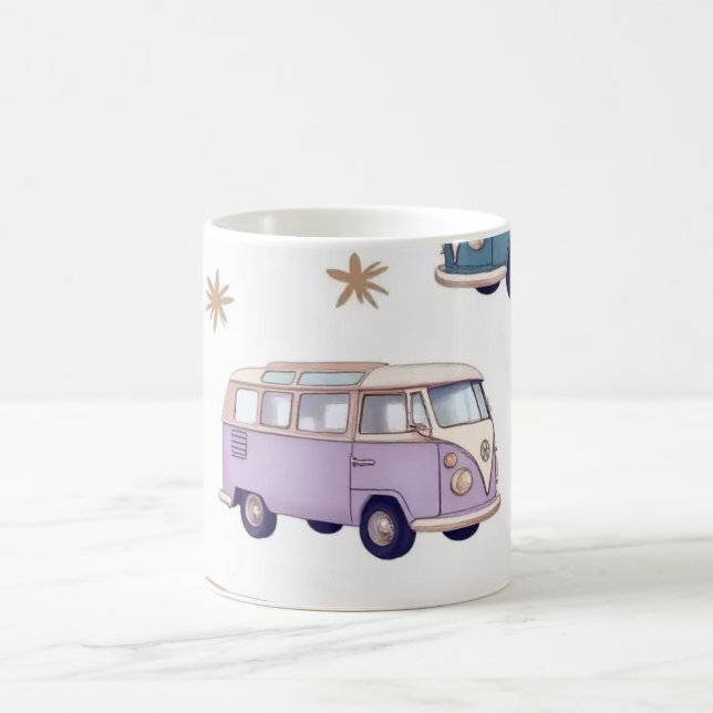 Watercolor camper van design kaffemugg (Center)
