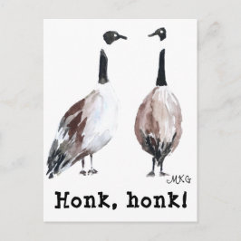 Watercolor Canada Geese Honk Honk Vykort