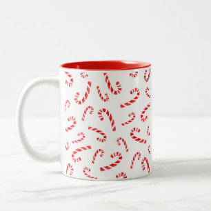 Watercolor Candy cane Mönster Två-Tonad Mugg