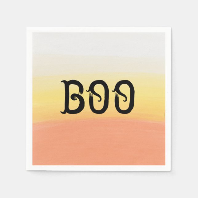 Watercolor Candy corn Halloween Boo Pappersservett (Framsidan)