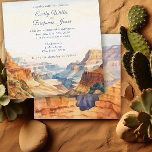 Watercolor Canyon Desert nationalpark Bröllop Inbjudningar