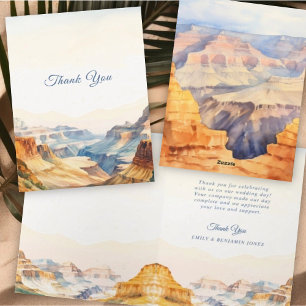 Watercolor Canyon Desert nationalpark Bröllop Tack Kort