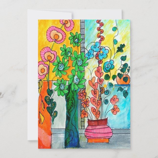 Watercolor Card för klimatblommor  Julkort (Framsida)