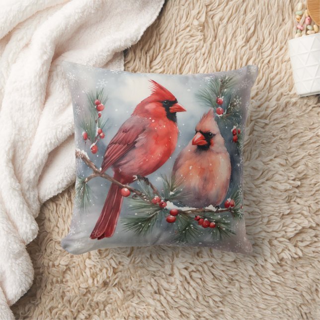 Watercolor Cardinal Pair Holly Kudde (Filt)