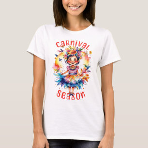 Watercolor Carnival Season Girl T Shirt