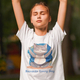 Watercolor Cat Yoga Älskare Lacher Mamma Women Gif T Shirt