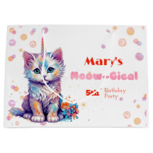 Watercolor Caticorn Meow-Gical Birthday