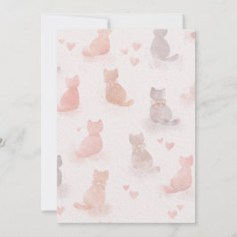 Watercolor Cats and Hearts Invitation Inbjudningar