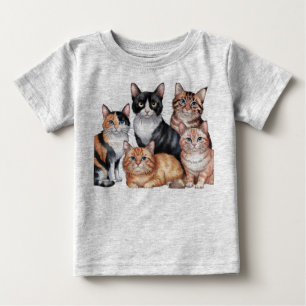  Watercolor Cats Collection T Shirt